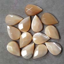 13X20MM FACETED PEAR CABOCHON MOP NATURAL(8PCS /BAG)